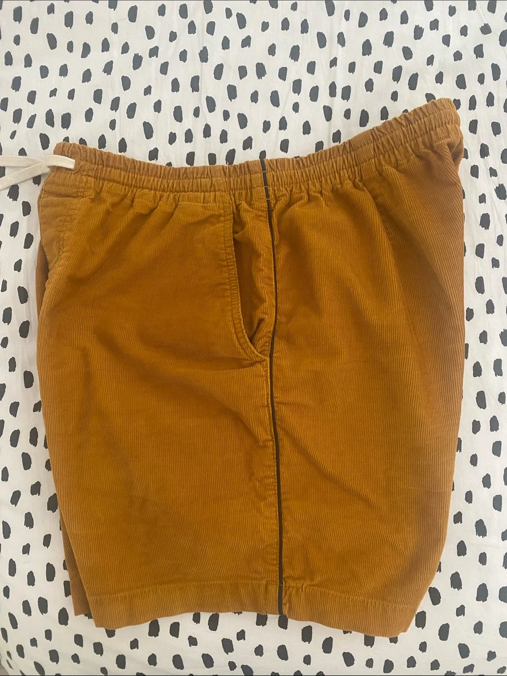 J. Crew Drawstring Corduroy Shorts in Mustard Yellow